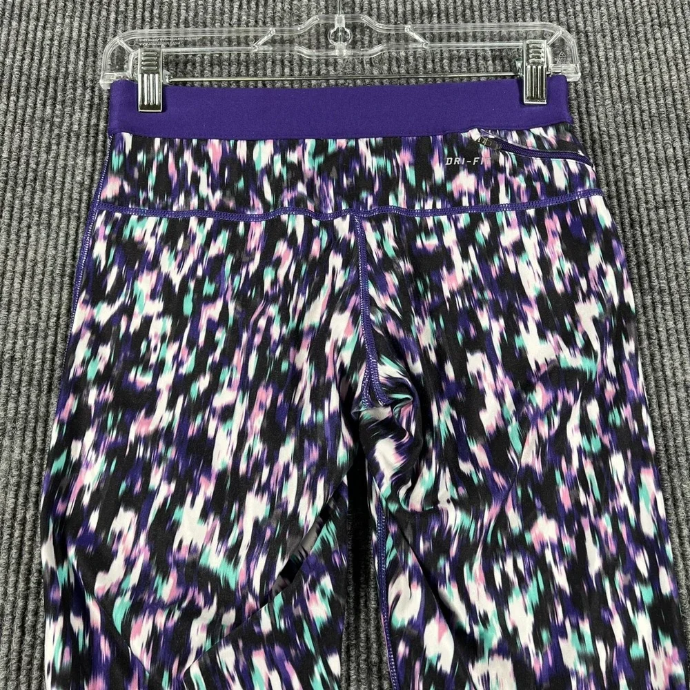 Nike Leggings Womens Small Purple Active Casual Dri Fit Gym Run Lift Yoga
